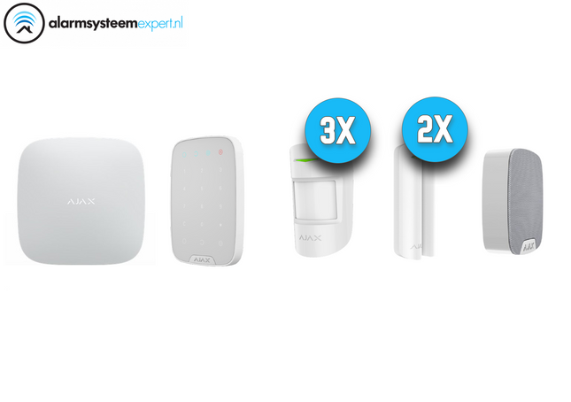 Ajax Systems Alarmsysteem Kit 4 Draadloos (Wit)