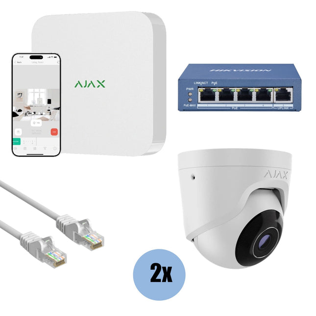 Ajax Systems Kit 2x Turret, NVR en bekabeling