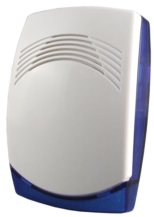 AlarmsysteemExpert.nl Bedrade binnensirene met blauwe LED flitslicht, 12V