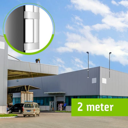AlarmsysteemExpert.nl Cameramast 2 meter Ø 90mm met RVS muurbeugels