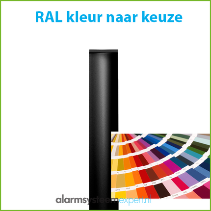 AlarmsysteemExpert.nl Cameramast 3 meter Ø 90mm met RVS muurbeugels
