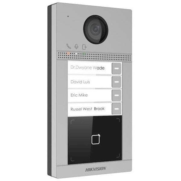 AlarmsysteemExpert.nl DS-KV8413-WME1/SURFACE Opbouw 4 beldrukkers IR verlichting PoE/12v Mifare kaartlezer