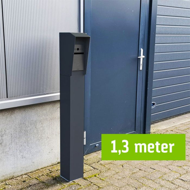 AlarmsysteemExpert.nl Intercomzuil 130cm, 15x15cm Dubbellaags gepoedercoat