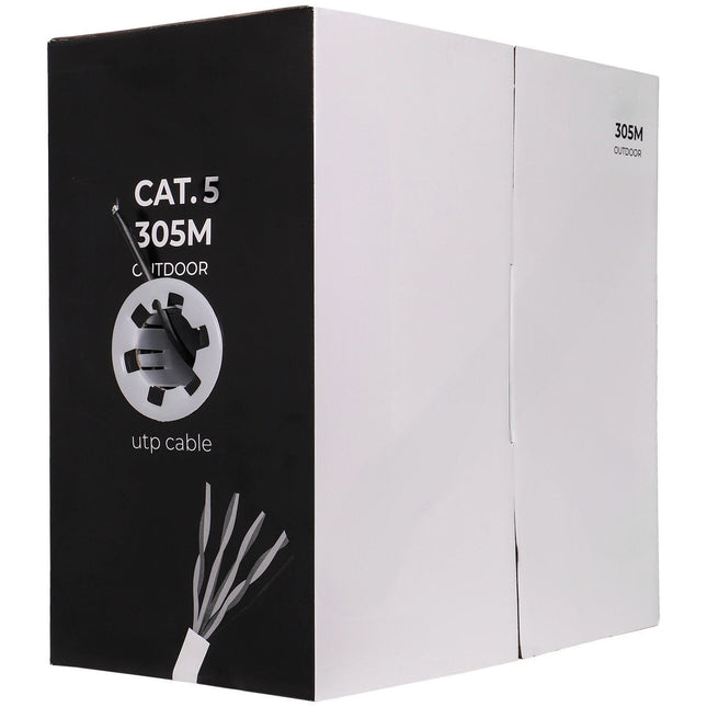 AlarmsysteemExpert.nl Netwerkkabel CAT5e UTP, 305 mtr, Solid aders, Outdoor kabel