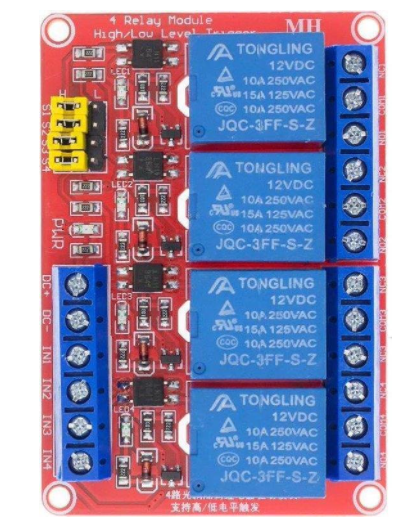 AlarmsysteemExpert.nl Relais Module 12v 4-kanaals