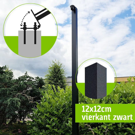 AlarmsysteemExpert.nl Vierkante cameramast met kantelanker 4 meter Zwart