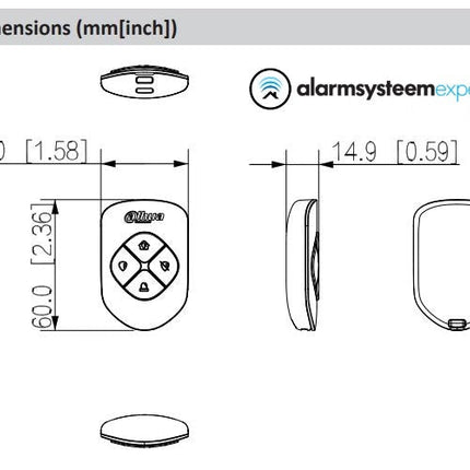 Dahua DHI-ARA24-W2 Zwart, Draadloze Keyfob