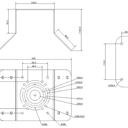 Dahua PFA151-B zwart hoekbeugel