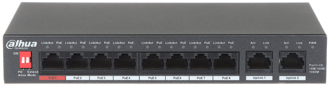 Dahua PFS3010-8GT-96-V2 8x PoE Gigabit 2x RJ45 Uplink
