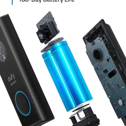 Eufy Videodeurbel Add-on, 2K resolutie, oplaadbare batterij, uitbreiding op Homebase