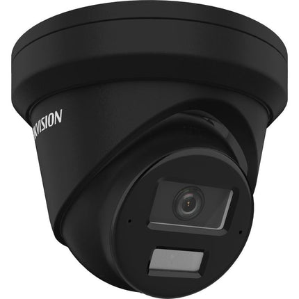 Hikvision DS-2CD2343G2-LI2U-SRB Zwart, 4MP Turret, Smart Hybrid  AcuSense, PoE, Mic. Sirene, flitslicht