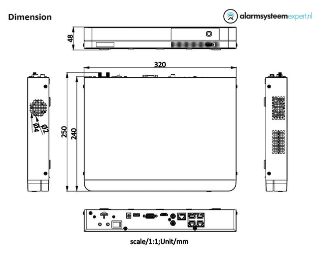 Hikvision DS-7604NI-K1/4P/4G 4 kanalen NVR met 4K HDMI 4G en PoE