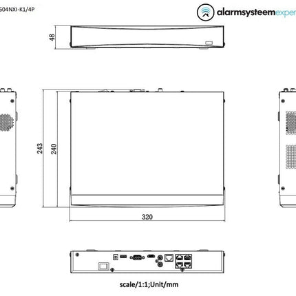 Hikvision DS-7604NXI-K1/4P 4 Kanaals AcuSense 4K NVR HDMI en PoE