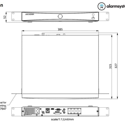 Hikvision DS-7608NXI-I2/8P/S, AcuSense, Netwerk video recorder, 8x IP kanalen, 8x POE, 4K