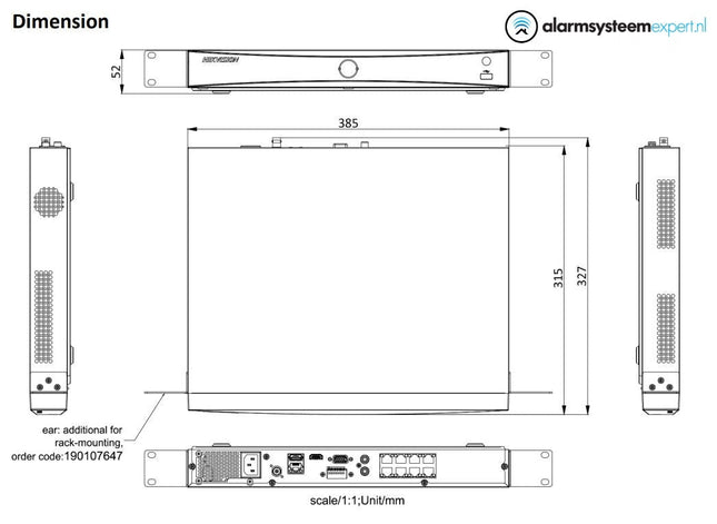 Hikvision DS-7608NXI-I2/8P/S, AcuSense, Netwerk video recorder, 8x IP kanalen, 8x POE, 4K