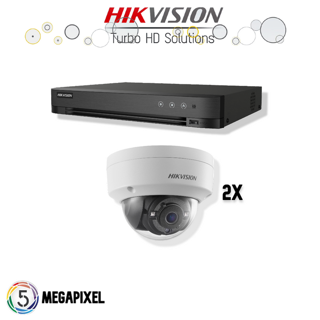 Hikvision Turbo HD Set | 2x Dome | 5 Megapixel |