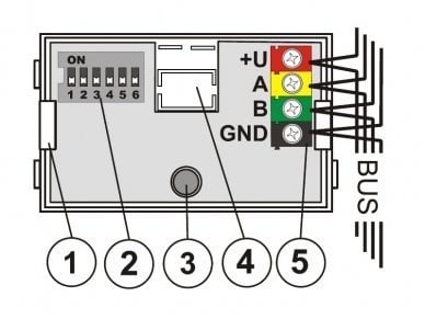 Jablotron JA-110I BUS sectie / uitgang PG activatie indicator
