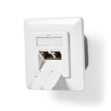 Nedis Netwerk Wanddoos inbouw,  2 poorten CAT6 Wit