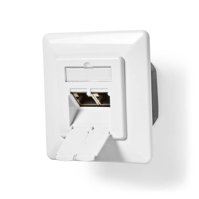 Nedis Netwerk Wanddoos inbouw,  2 poorten CAT6 Wit