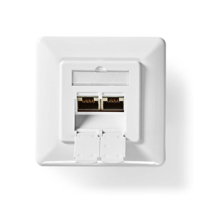 Nedis Netwerk Wanddoos inbouw,  2 poorten CAT6 Wit