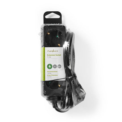 Nedis Stekkerdoos met randaarde, 16 A, 3-wegs, 1.5m