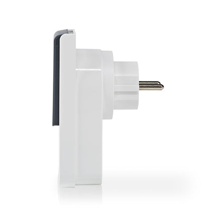 Nedis Wi-Fi Smart Stekker voor Buiten | Spatwaterbestendig | IP44 | Verbruiksmonitor | Schuko Type F | 16 A