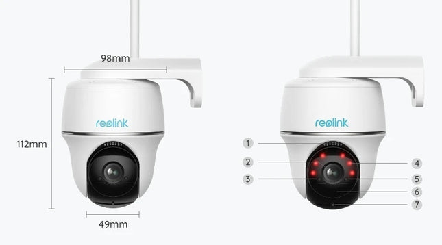 Reolink B430 5mp, draadloze Pan & Tilt Dual WiFi camera op batterij (oplaadbaar)