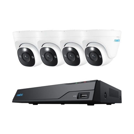 Reolink NVS8-8MD4, slimme 8MP PoE cameraset 4x Turret, NVR met 2TB HDD