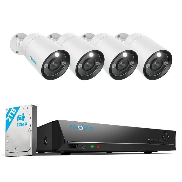 Reolink RLK8-1200B4-A-4MM, 12MP Beveiligingsset met slimme detectie en PoE
